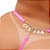Fio Dental Plus Size Rosa Neon Strass Tallyta - Imagem 8