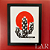 Xilogravura Cacto e Sol Vermelho 33 x 24 cm - Imagem 1