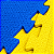 Tatame EVA BICOLOR - 30mm 1x1 Azul e Amarelo - Imagem 2