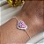 Pulseira Coração Cravejado Rosa - Prata 925 - Imagem 1