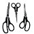 Kit com 3 tesouras modelo xadrez NYBC - Imagem 1