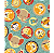 Tecido tricoline estampado safari ref:2323 - 100% algodão 50cm x 150cm Círculo - Imagem 1