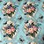 Tecido tricoline estampada floral ref d8118 - 100% algodão 50cm x 150cm Peripan - Imagem 1