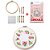 Kit Para Bordado Manual Coleção Floral Cor 0030 Guirlanda Círculo - Imagem 3