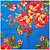 Tecido Chita Floral 50cmx150cm Festa Junina Fundo Azul Cor 11 Caldeira - Imagem 6