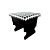 Banco De Preto Velho Estofado Preto E Branco Mdf - Imagem 1