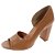 Peep Toe Gioh Shoes Salto Alto Bloco Marrom - Imagem 2