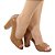 Peep Toe Gioh Shoes Salto Alto Bloco Marrom - Imagem 1