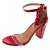 Sandália Gioh Shoes Salto Alto Bloco Vermelho Amarrar - Imagem 2