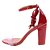 Sandália Gioh Shoes Salto Alto Bloco Vermelho Amarrar - Imagem 1