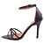 Sandália Gioh Shoes Salto Alto Fino Bico Folha Preto - Imagem 2