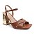 SANDALIA GIOH SHOES BLOCO ALTO MARROM COM SALTO DOURADO - Imagem 2