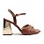 SANDALIA GIOH SHOES BLOCO ALTO MARROM COM SALTO DOURADO - Imagem 3