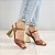 SANDALIA GIOH SHOES BLOCO ALTO MARROM COM SALTO DOURADO - Imagem 4