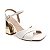 SANDALIA GIOH SHOES BLOCO ALTO BRANCO COM SALTO DOURADO - Imagem 2