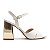 SANDALIA GIOH SHOES BLOCO ALTO BRANCO COM SALTO DOURADO - Imagem 3