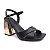 SANDALIA GIOH SHOES BLOCO ALTO PRETO COM SALTO DOURADO - Imagem 3