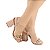 SANDALIA GIOH SHOES BLOCO ALTO NUDE COM CORRENTE - Imagem 1