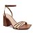SANDALIA GIOH SHOES BLOCO ALTO MARROM COM DOURADO - Imagem 3