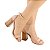 SANDALIA GIOH SHOES BLOCO ALTO NUDE COM SALTO MARROM - Imagem 1