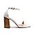 SANDALIA GIOH SHOES BLOCO ALTO BRANCO COM MARROM - Imagem 4