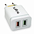 CARREGADOR 2 PORTAS USB 3.0 2A COM CABO LIGHT 8P AC588 BRANCO BRIGHT - Imagem 1