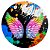 Painel Redondo - Asas Neon Grunge - Sublimado 3D - Imagem 1