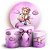 KIT Redondo e Trio - Ursinha Rosa - Sublimado 3D - Imagem 1