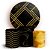 KIT Redondo e Trio - Marmore Glitter Preto - Sublimado 3D - Imagem 1