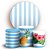 KIT Redondo e Trio - Tropical Listras Azul - Sublimado 3D - Imagem 1