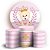 KIT Redondo e Trio - Ursinha Realeza Rosa - Sublimado 3D - Imagem 1