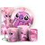 KIT Redondo Trio e Faixa - Lilo E Stitch Rosa - Sublimado 3D - Imagem 1