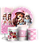 KIT Redondo Trio e Faixa - Roblox Rosa - Sublimado 3D - Imagem 1