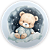 Painel Redondo - Urso Azul - Sublimado 3D - Imagem 1