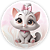 Painel Redondo - Gatinha - Sublimado 3D - Imagem 1