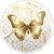 Painel Redondo - Borboleta Dourada - Sublimado 3D - Imagem 1