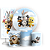 KIT Redondo Trio e Faixa - Looney Tunes - Sublimado 3D - Imagem 1
