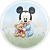 Painel Redondo - Mickey Baby Azul - Sublimado 3D - Imagem 1