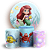 KIT Redondo e Trio Sublimado 3D - Princesa Ariel Pequena Sereia - Imagem 1