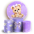 Capas Painel Redondo e Trio Cilindro Sublimado - Ursinha Lilas - Imagem 1
