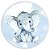 Capa Painel Redondo Sublimado - Elefante Azul - Imagem 1
