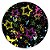 Capa Painel Redondo Sublimado - Estrelas Neon Grunge - Imagem 1