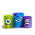 Capas Trio Cilindro Sublimado Veste Fácil - Monstros Sa - Imagem 1
