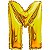 BALÃO METALICO 40CM LETRA M DOURADO NEOTRENTINA - Imagem 1