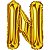 BALÃO METALICO 40CM LETRA N DOURADO NEOTRENTINA - Imagem 1