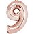 BALÃO METALICO 40CM NUMERO 9 ROSE GOLD NEOTRENTINA - Imagem 1