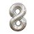 BALÃO METALICO 40CM NUMERO 8  FRUTA COR NEOTRENTINA - Imagem 1