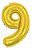 BALÃO METALICO 70CM NUMERO 9 DOURADO NEOTRENTINA - Imagem 1