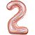 Balão Holografico Numeros 2 Rose Gold 35-40 cm - Imagem 1