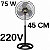 Ventilador 45 cm Coluna Preto 75w Voltagem:220V - Imagem 3